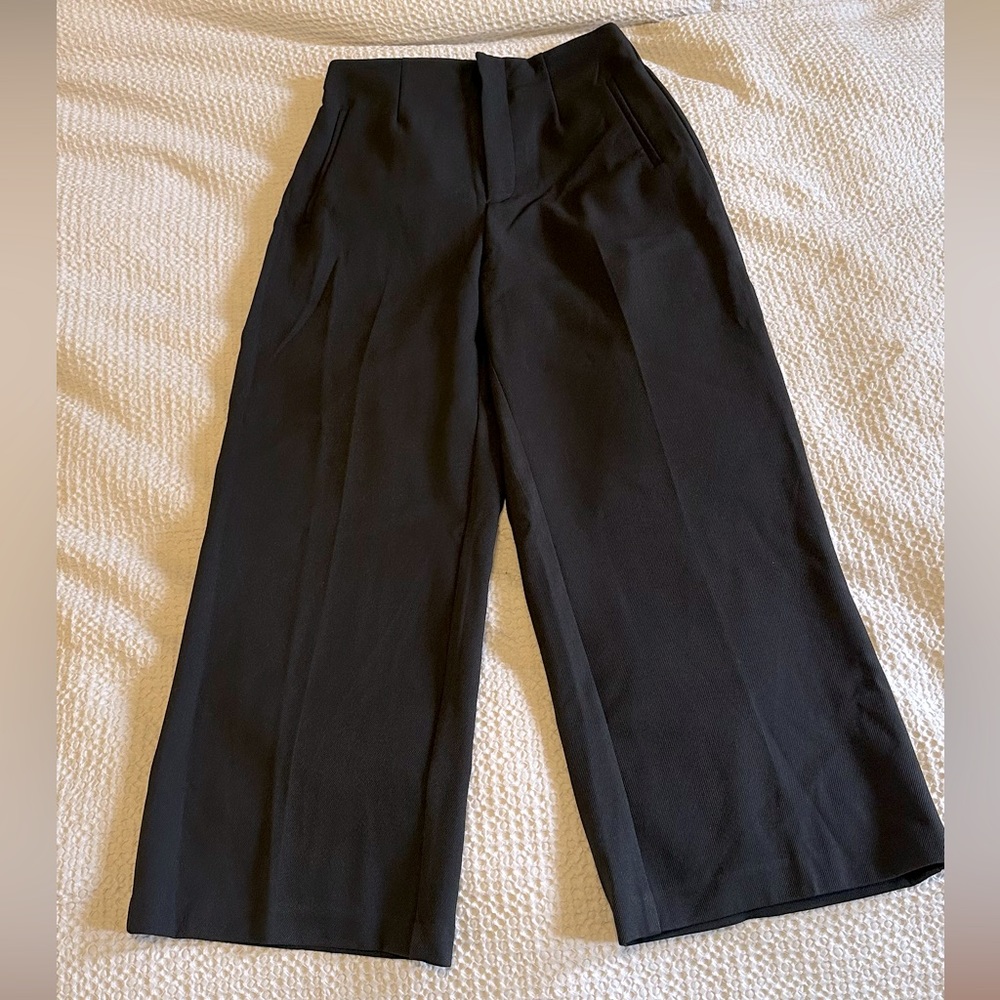 Zara cropped wide leg trousers suit pants